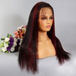 Tinashe hair highlight 1b-burgundy straight wig