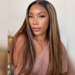 Tinashe hair ombre highlight straight lace wig