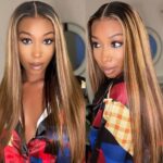 Tinashe hair ombre highlight straight lace wig