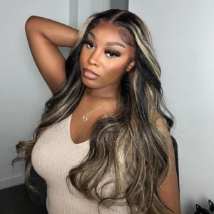 Tinashe hair wear go highlight 1b22 lace wig (7)