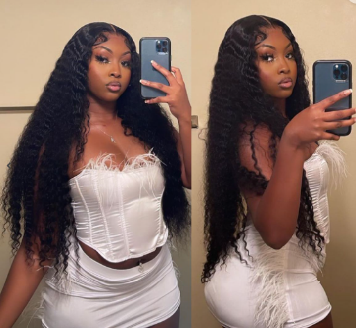 Long Deep Wave Human Hair 13×4 HD Lace Front Wigs 26″-36″