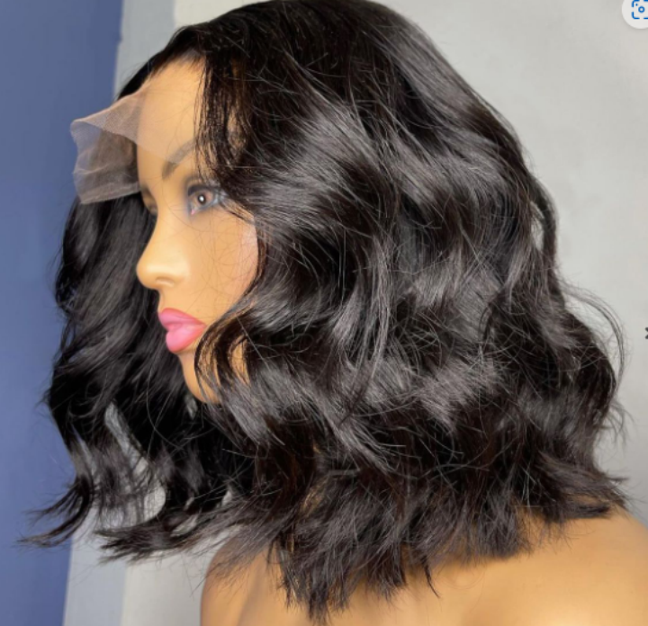 Short Wavy Wave Glueless Lace Front Wigs Bo
