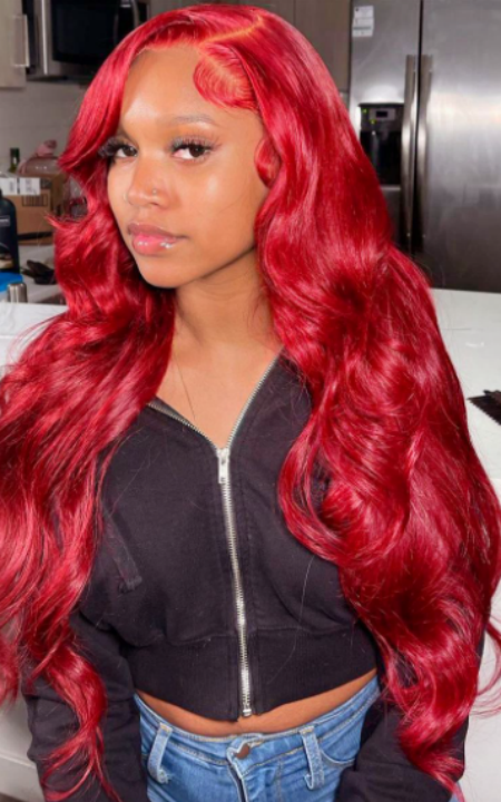 Red Body Wave Undetectable Lace Front Wig Human Hair Wigs