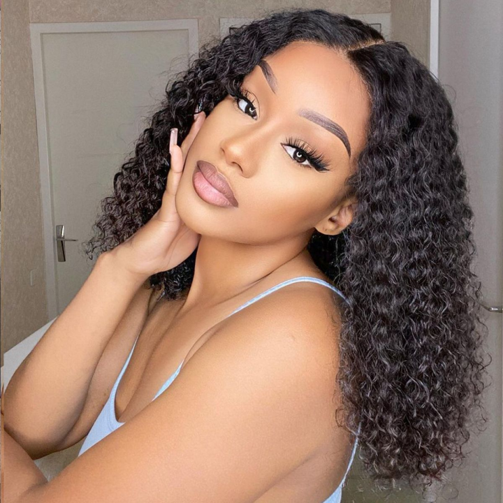 Glueless Curly Short Bob Wigs 100% Human Hair Wigs