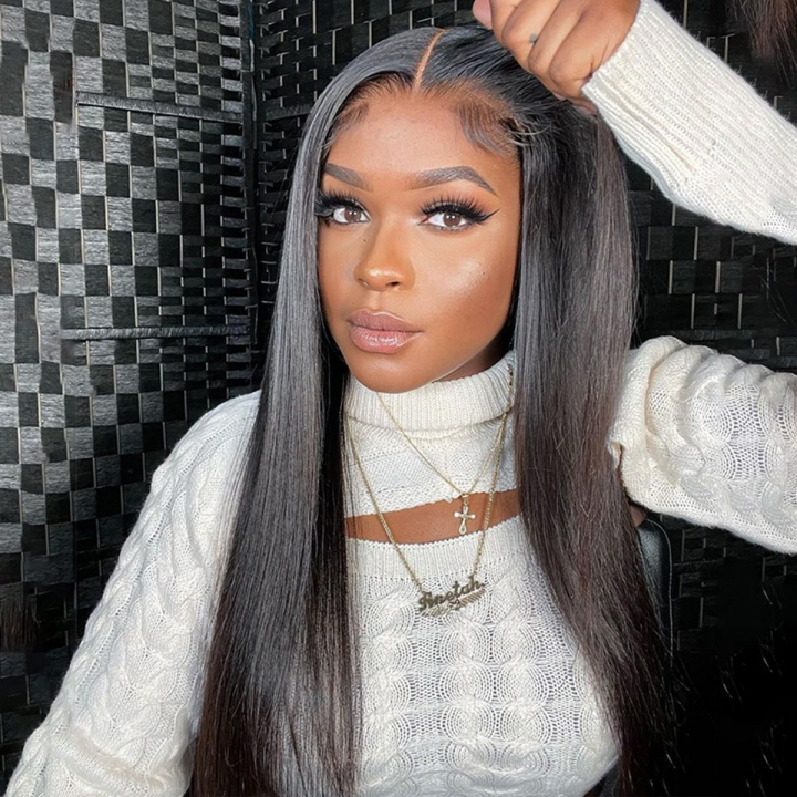 Wear & Go Glueless Lace Front Straight Human Hair Wig Undetectable Lace