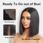 Tinashe hair bone straight 2x6 bob wig 1