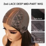 Tinashe hair straight 2x6 lace bob wig (1)