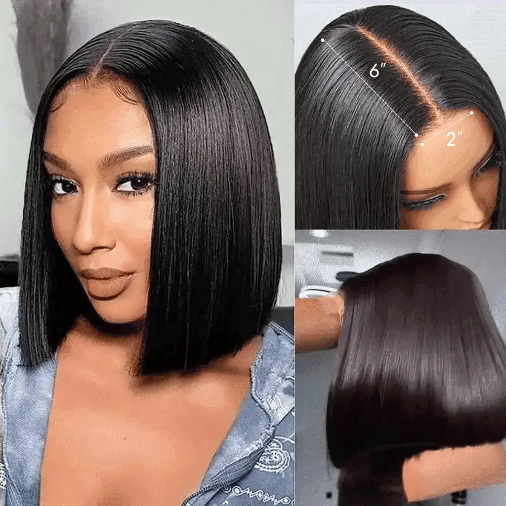 Tinashe hair straight 2x6 lace bob wig 2
