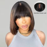 Tinashe hair highlight bob wig with bangs 1