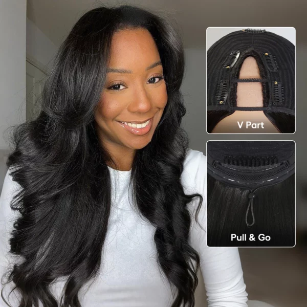 Tinashe hair yaki loose wave V part wig (2)