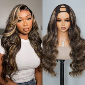 Tinashe hair highlight body wave u part wig