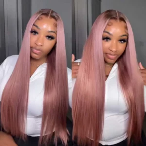 Tinashe hair ash pink straight lace wig