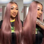 Tinashe hair ash pink straight wig