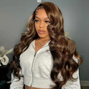 Tinashe hair pull go highlight brown body wave wig (4)