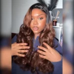 Tinashe hair ombre brown layered loose wave wig