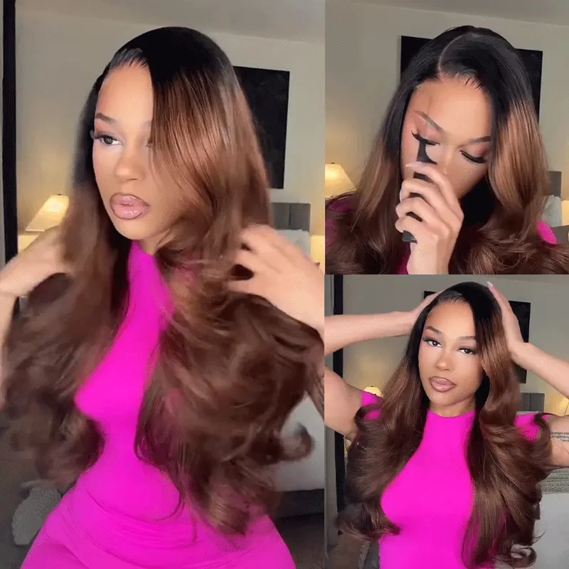 Tinashe hair ombre brown loose wave wig 2