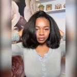Tinashe hair Kinky straight bob half wig