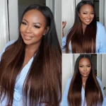 Tinashe hair ombre brown yaki straight v part wig (2)