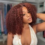Tinashe hair reddish brown curly bob wig 1 (1)
