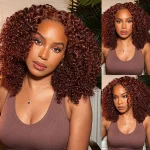 Tinashe hair reddish brown kinky curly bob wig (2)