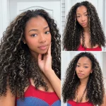 Tinashe hair highlight 1b-22 burmese curly half wig (7)