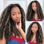 Tinashe hair highlight 1b-22 burmese curly half wig 7.1