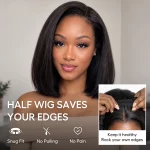 Tinashe Hair yaki straight bob half wig (2)